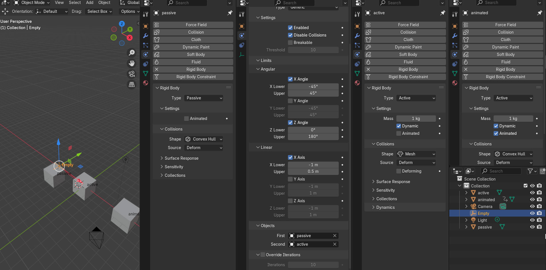 Image pour la formation Blender:les réglages des physics