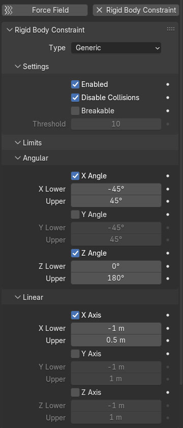 Image pour la formation Blender:les réglages des physics