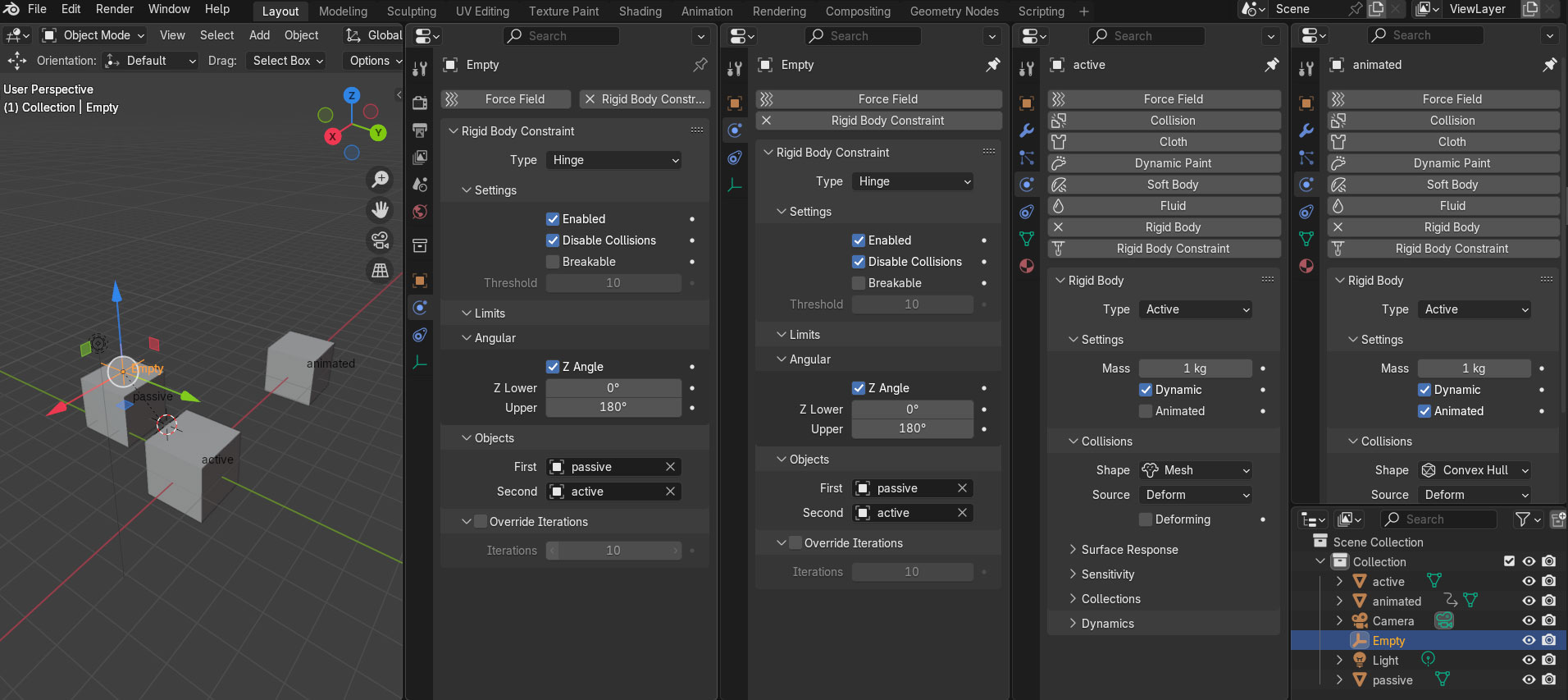 Image pour la formation Blender:les réglages des physics